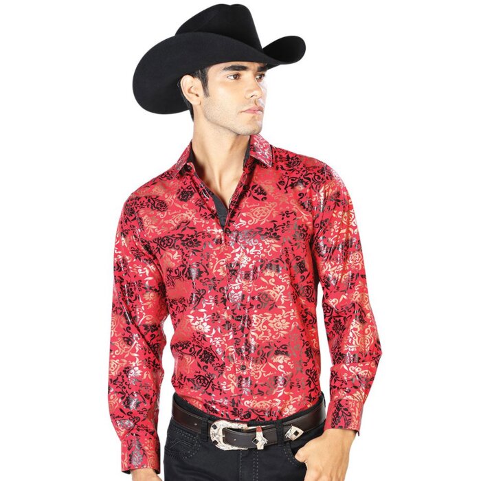 Camisa Vaquera Color Rojo-Oro El Señor DLC 43572