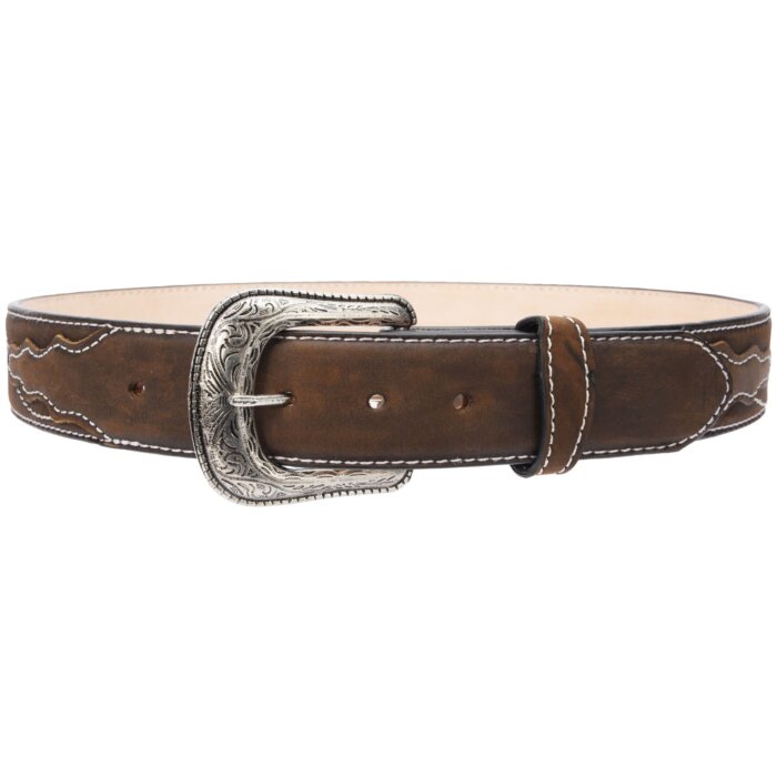 Cinto Rodeo Café De Piel Para Mujer WD 11-1587