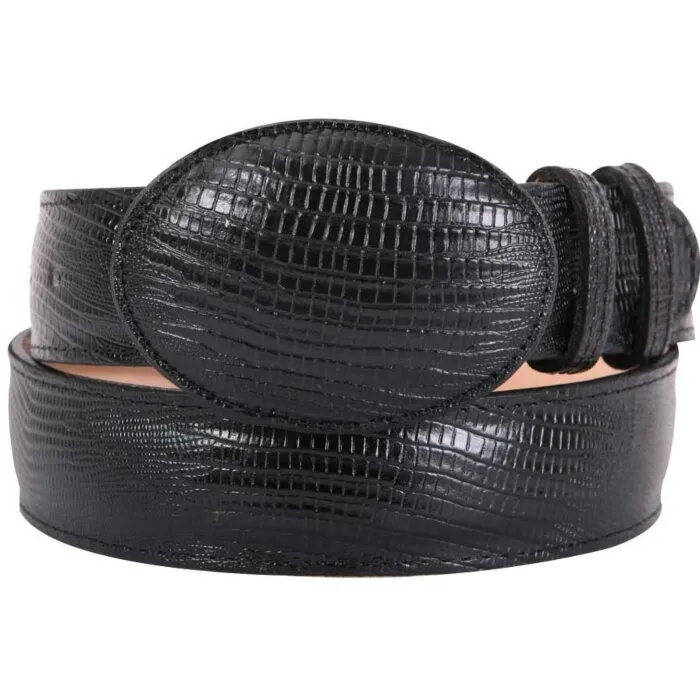 Cinto Vaquero Grabado Lizard El General Negro 42009 Color Negro