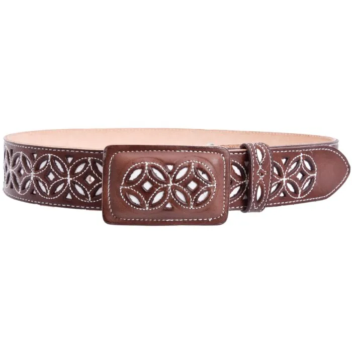Cinturón Vaquero Navajeado WD 11-1535 Café