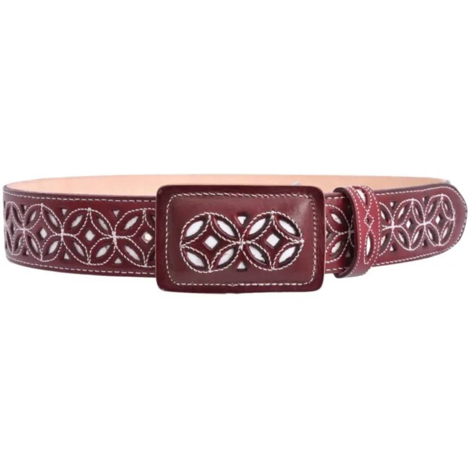 Cinto Vaquero Navajeado Color Vino WD 11-1537
