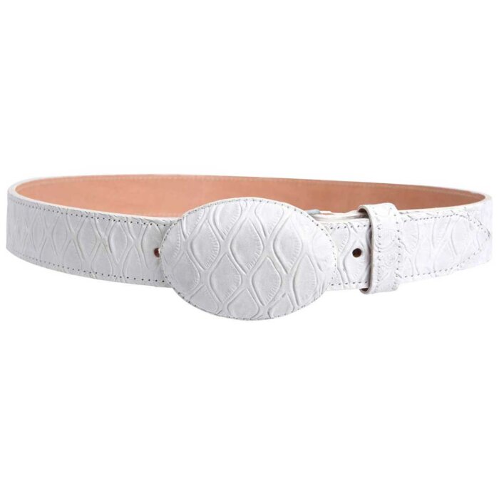 Cinto Vaquero Grabado Oso WD 10-1547 Blanco