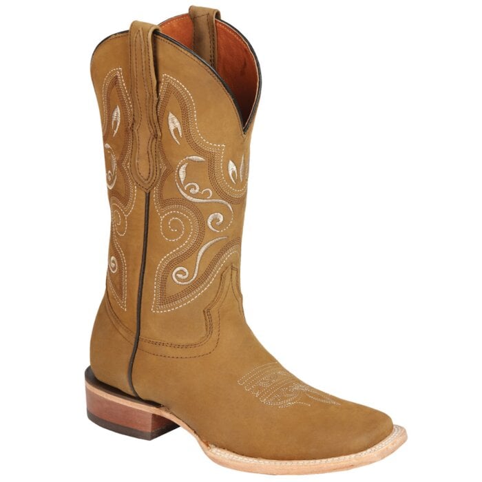 Bota Rodeo Nobuck Color Miel Para Mujer El General 44848