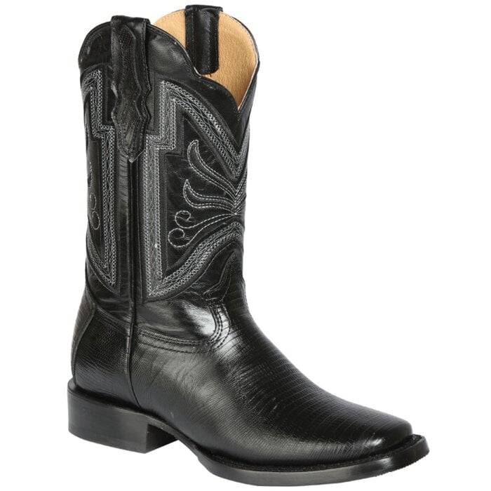 Botas Rodeo Grabado Lizard Color Negro El General 44666