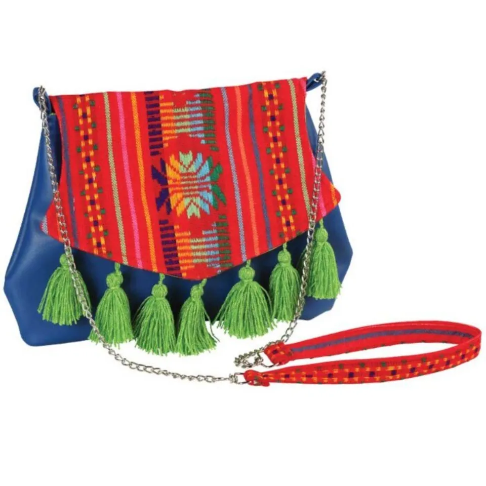 Crossbody Bag Artesanal De Cambaya Color Azul 603022