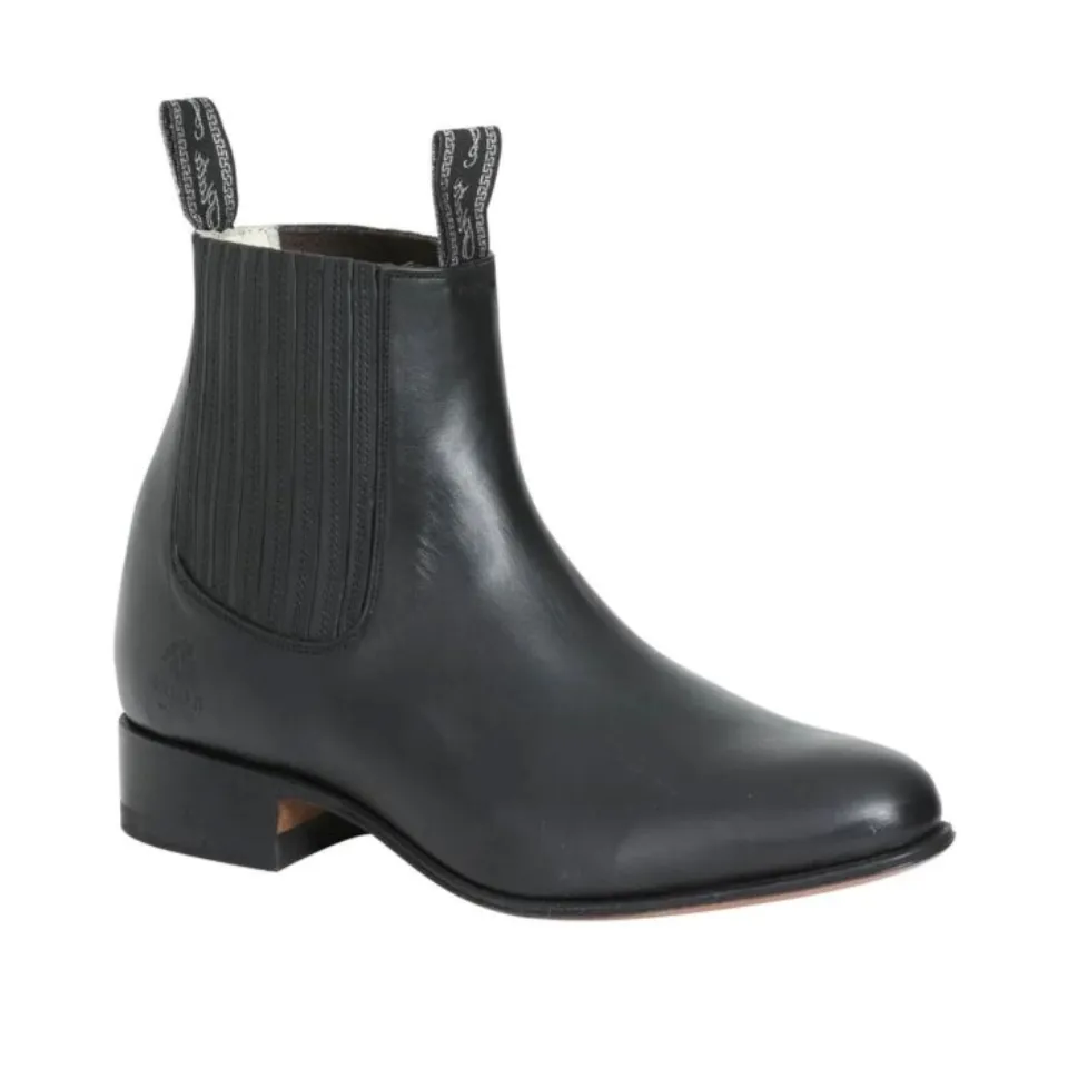 Botin Charro Piel De Venado Negro 232