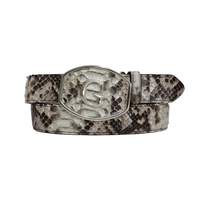 El General 45305 Western belt crafted from genuine natural python leather with a bold "G" buckle.