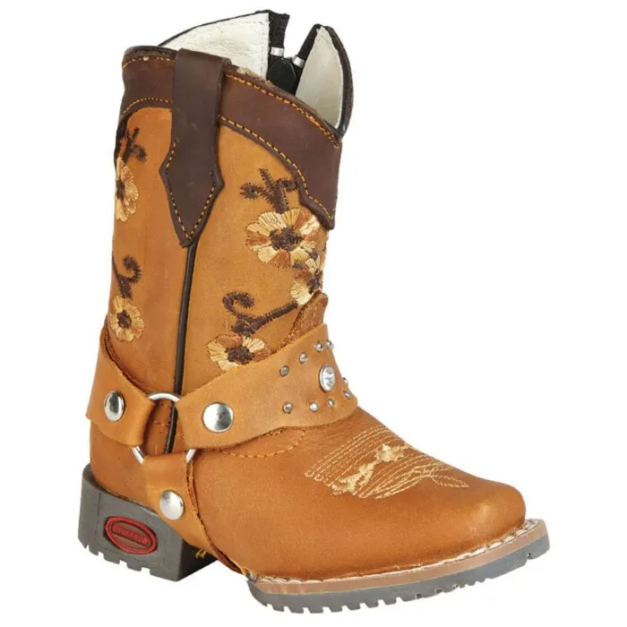 Botas Rodeo Bebé Niña Color Miel Harnes Decorativo El General 126575