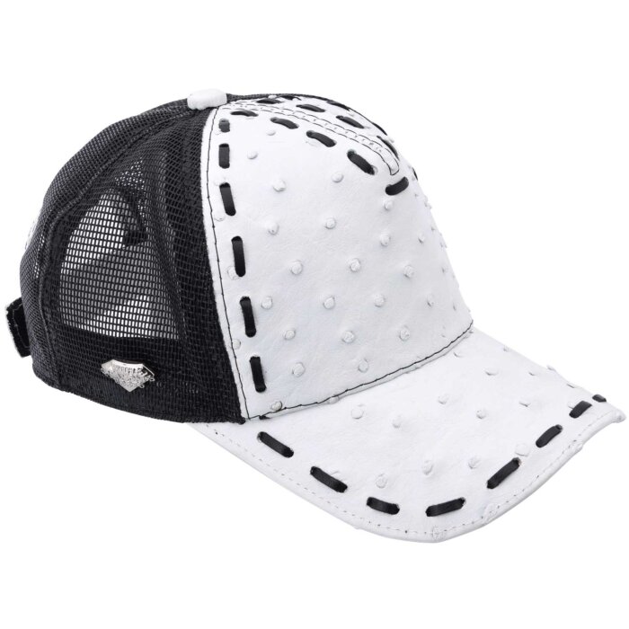 Gorra Piel Avestruz Tejida Blanca WD 10-1812