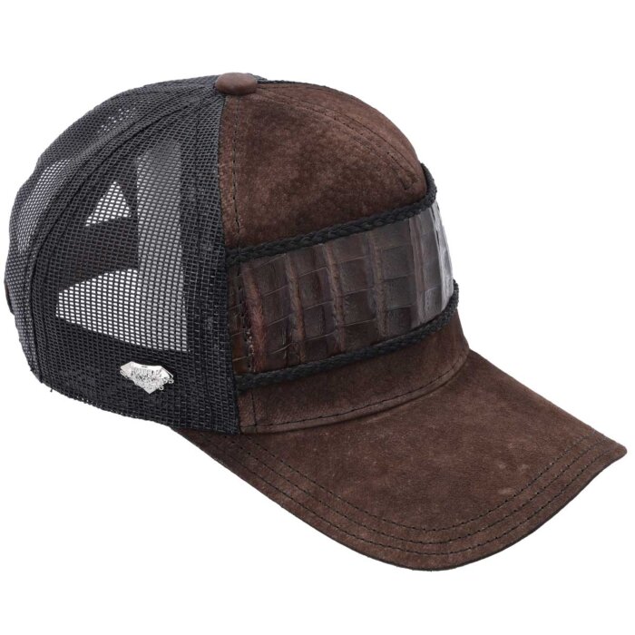 Gorra De Gamuza Con Cocodrilo Café WD 10-1804