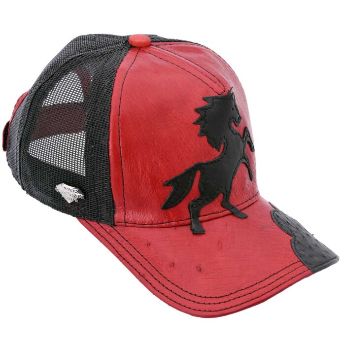 Gorra Trucker Roja Con Caballo Negro WD 10-1807