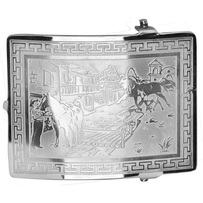 Hebilla Charra Rancho Plateada, Rectangular WD 11-1340