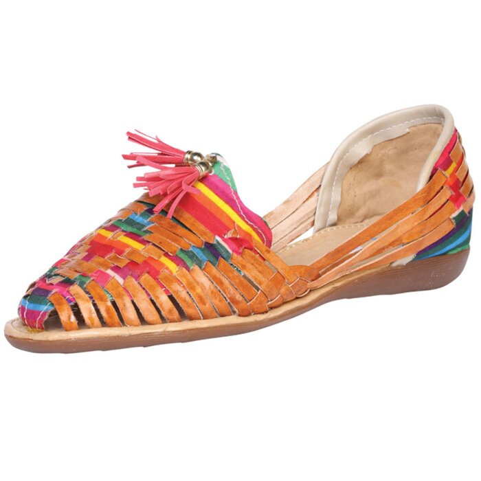 Huarache Artesanal De Mujer Piel Multicolor 601947