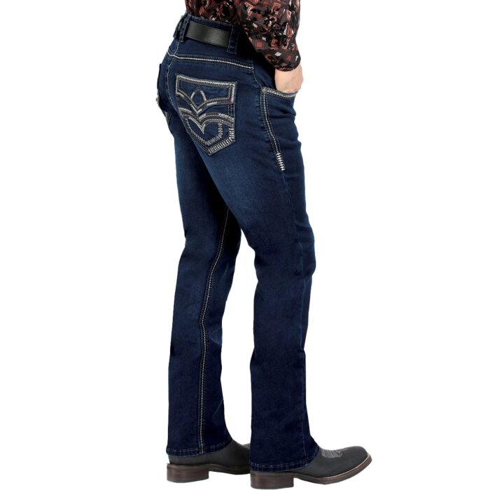 Pantalones Lamasini Vaqueros Deslavados Azul Oscuro 1867