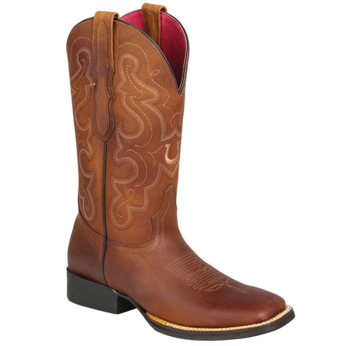 Bota Rodeo Texas Para Mujer Suela Hule Color Ladrillo