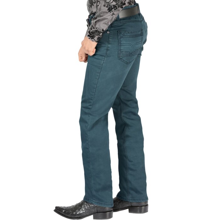 Pantalón Stretch De Hombre Lamasini 2847 Color Teal