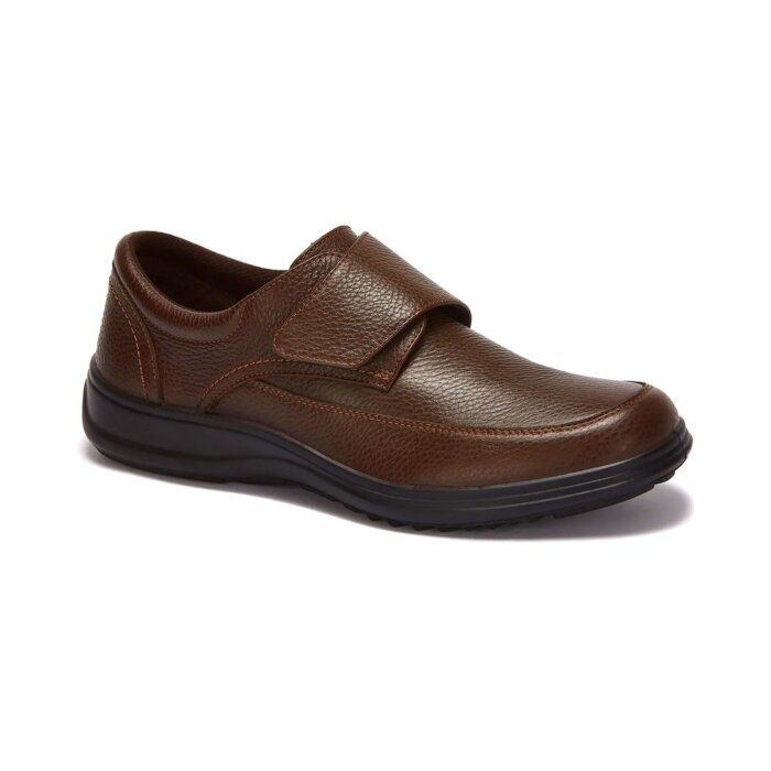 Zapatos Para Hombre Con Velcro Ajustable Color Café