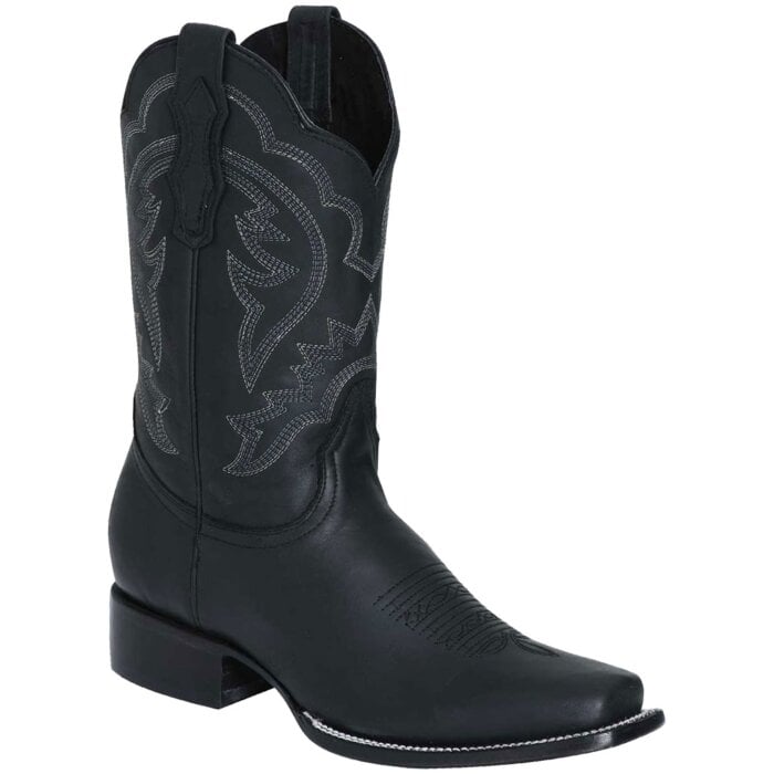 Bota Rodeo De Piel Crazy Negra Para Hombre 124066