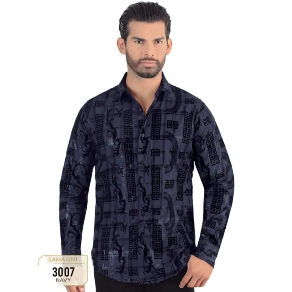 Camisa Color Navy Moder Fit Lamasini 3007