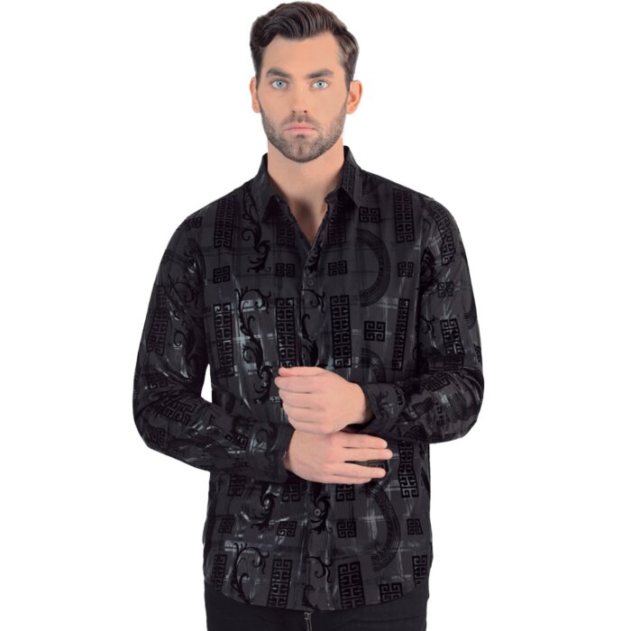 Camisa Negra Moder Fit Lamasini 3007