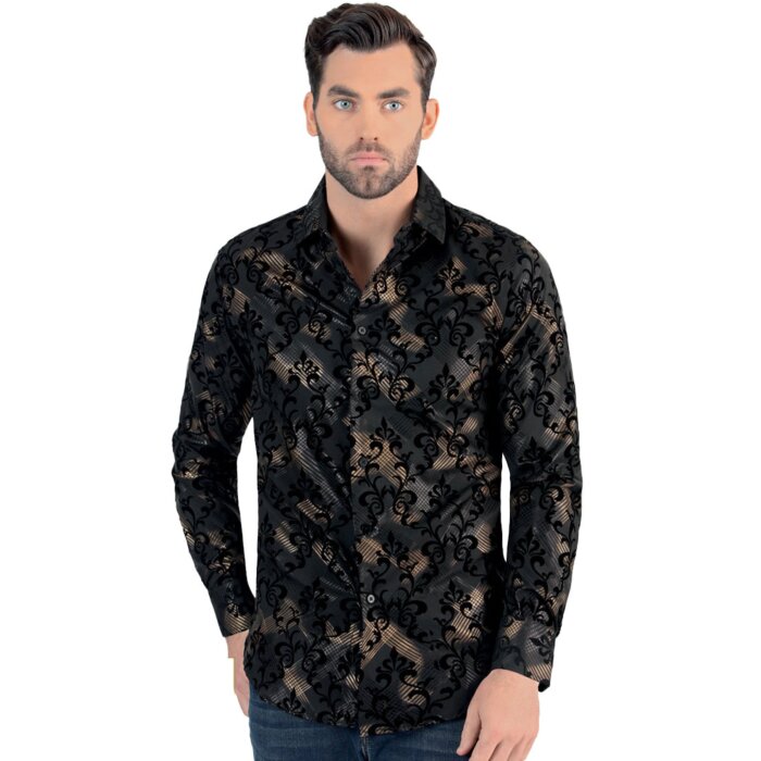 Camisa Lamasini Negra Corte Moderno 0109