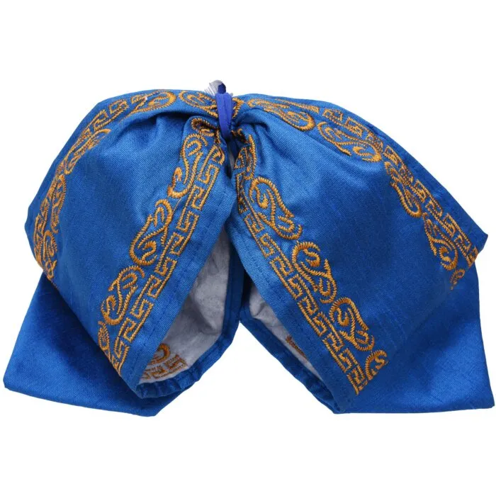 Moño Charro Azul Económico Bordado Oro WD 11-993