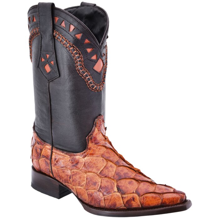 Botas Vaqueras Pirarucú De Hombre WD 11-045 Color Cognac