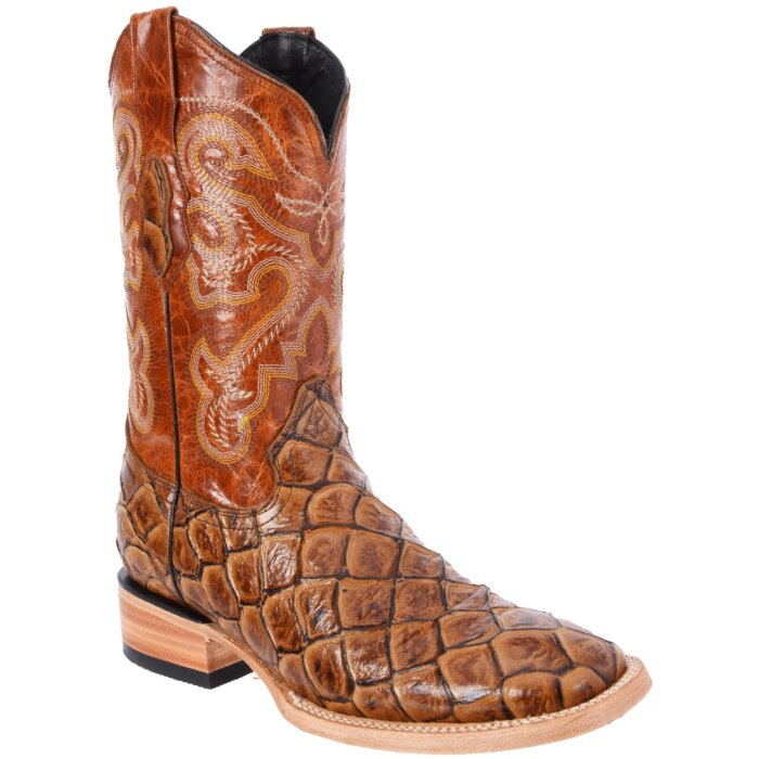 Cowboy Boots Monster Fish Print Leather Color Honey WD 11-292