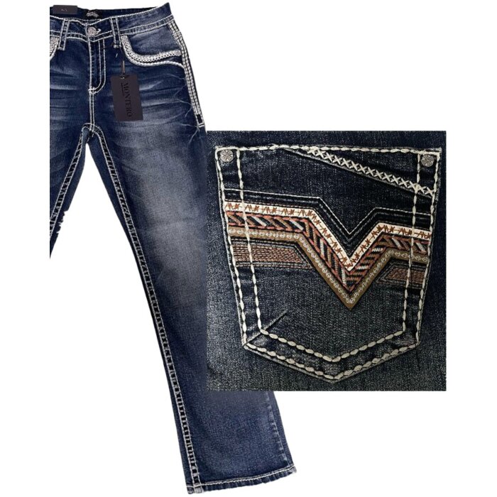 Pantalones Mezclilla Modern Boot Montero 4595 Color Azul Medio