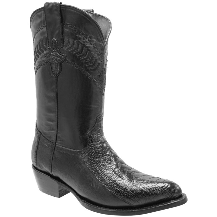 Botas Vaqueras Pata De Avestruz Negro WD 11-212