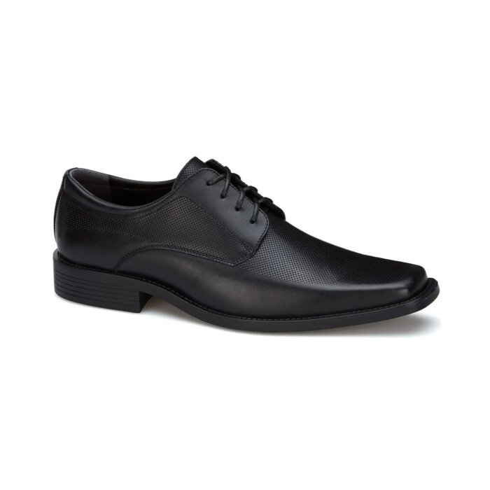 Zapato De Vestir Negro De Piel Para Hombre Con Agujetas