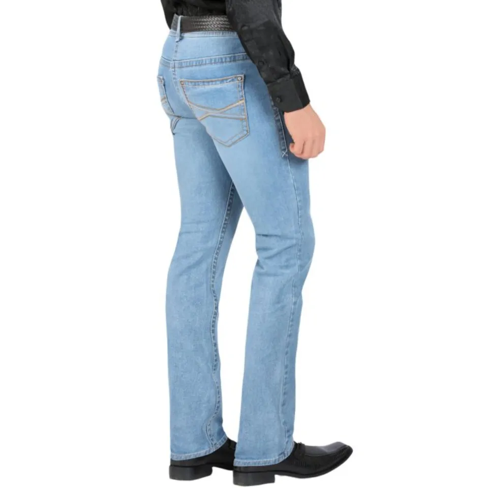 Pantalones Color Azul Claro Corte Recto Para Hombre Lam 1593
