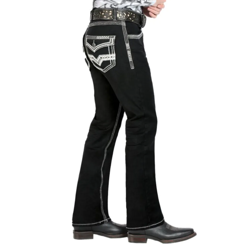 Pantalón Negro Mezclilla De Hombre 1851