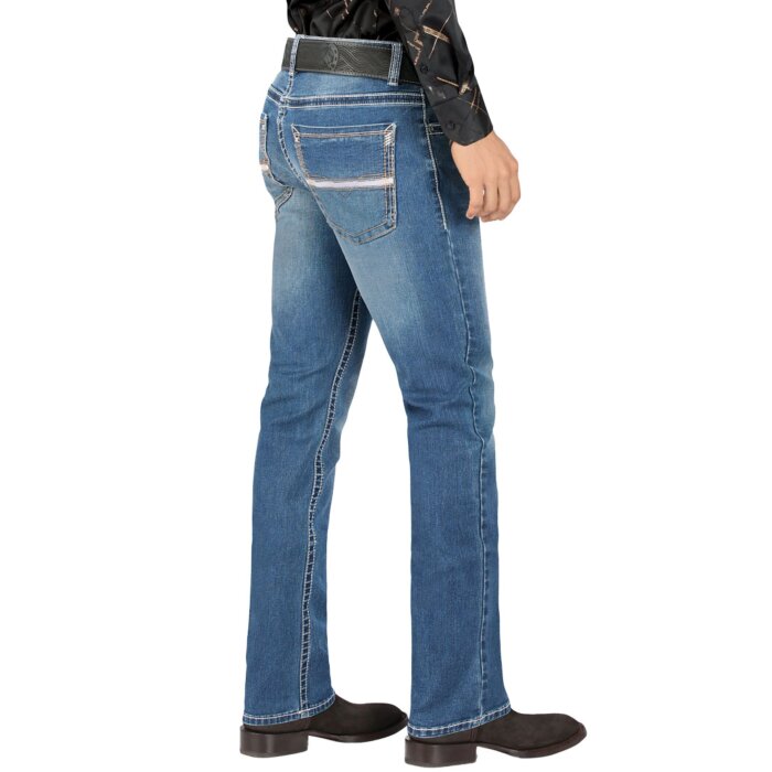 Pantalones Para Hombre Mezclilla Stretch Lam 9022 Color Medium Blue