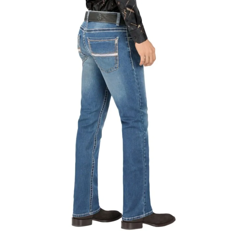 Pantalones Para Hombre Mezclilla Stretch Lam 9022 Color Medium Blue