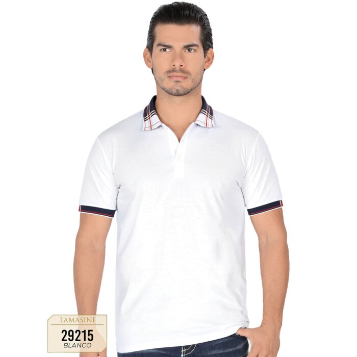 Playera Lisa Blanca Diseño En Cuello Lamasini 29215