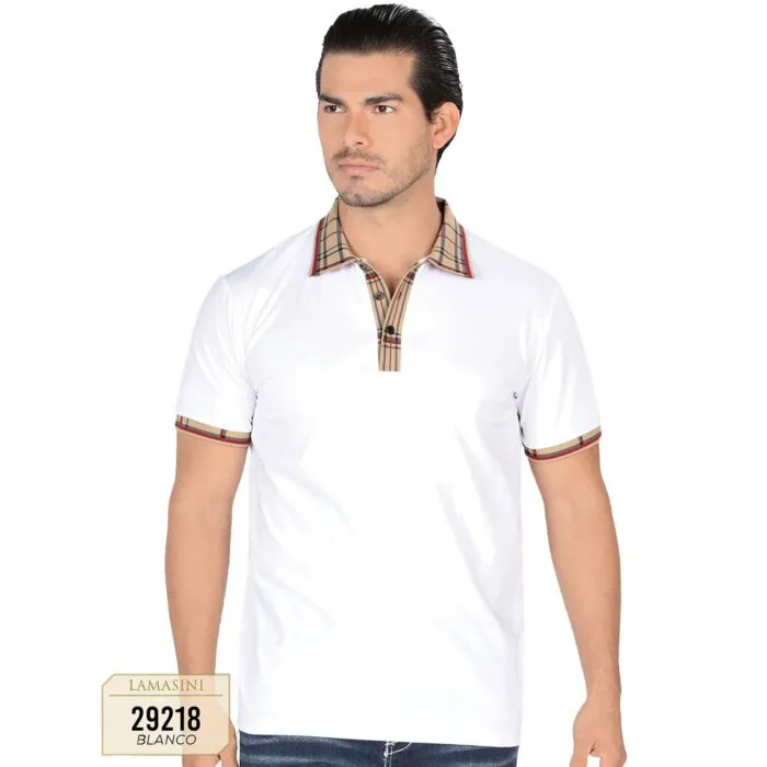 Playera Blanca Con Diseño En Cuello y Tapeta Lamasini 29218