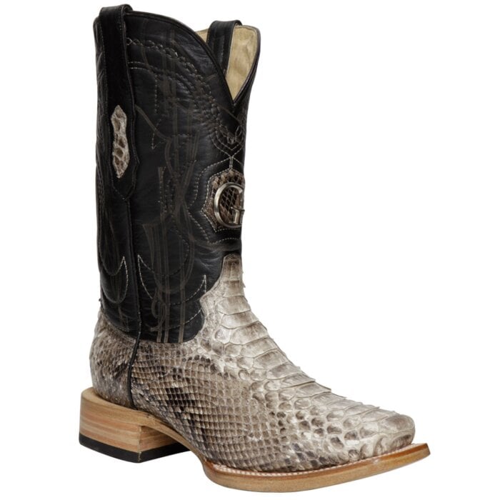 El General 45090 Python Natural Boots – Rodeo Toe with Exotic Leather