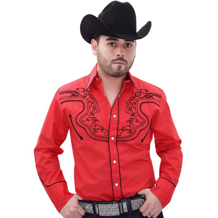 Camisa Vaquera WD Boots 11-911 Rojo/Negro