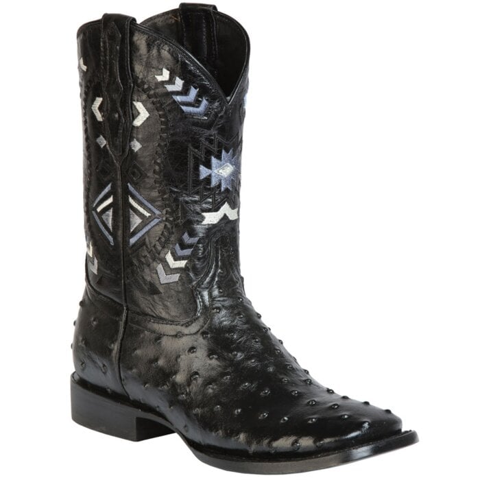 Botas Rodeo Imitación Avestruz Negras El General 51240