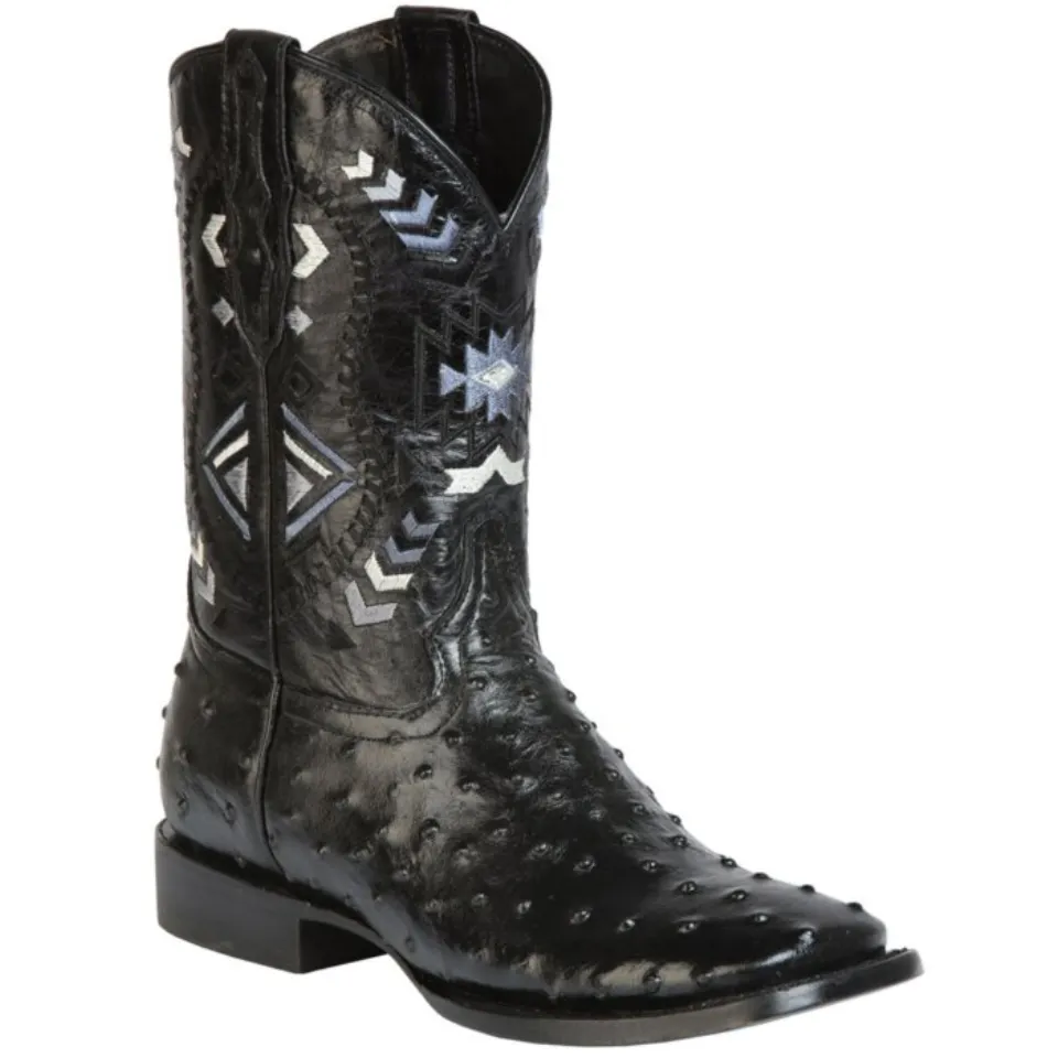 Botas Rodeo Imitación Avestruz Negras El General 51240