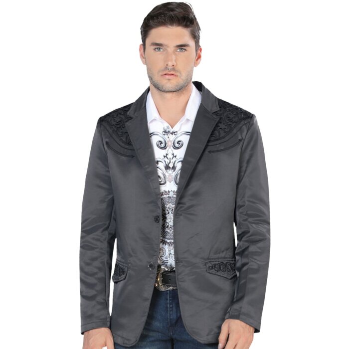 Saco Fino Lamasini Bordado 494 Gris