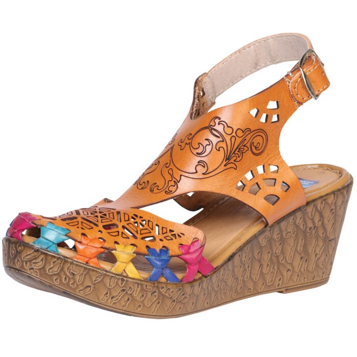 Huarache Artesanal De Piel 601930 Color Natural