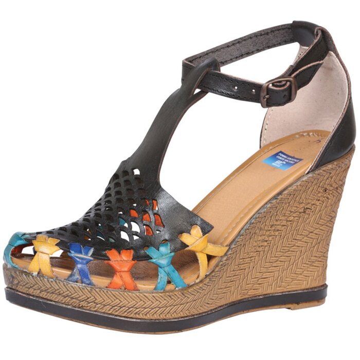 Huarache Artesanal De Piel 601937 Color Negro
