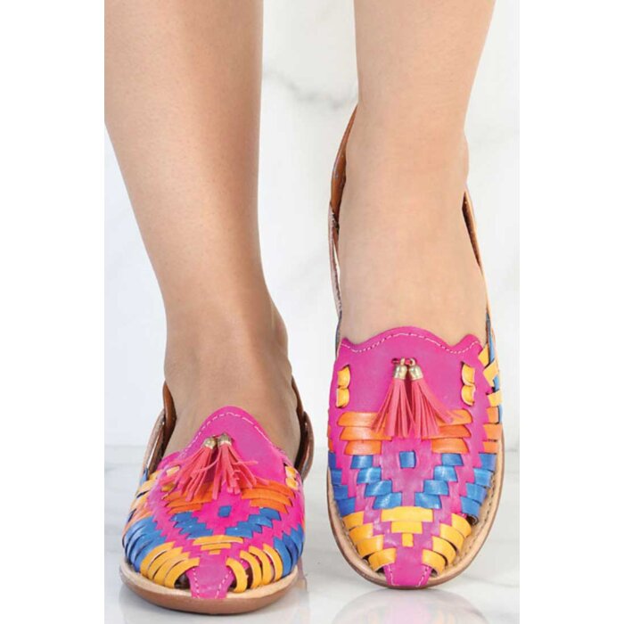 Huarache Artesanal Michoacano De Piel 601949 Fiusha