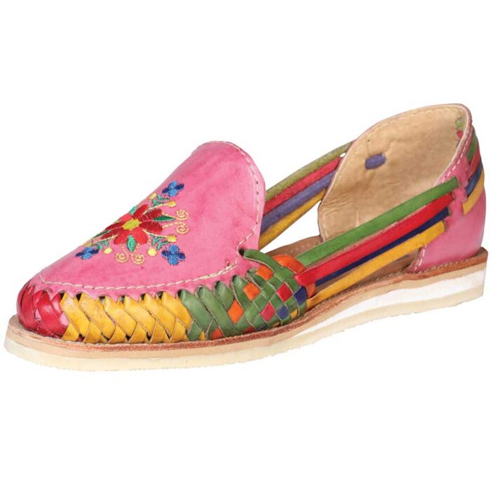 Huaraches Artesanales Balada Bordado 602361 Rosa-Multicolor