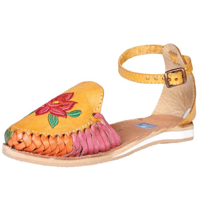 Sandalia Artesanal De Piso 602363 Color Mostaza