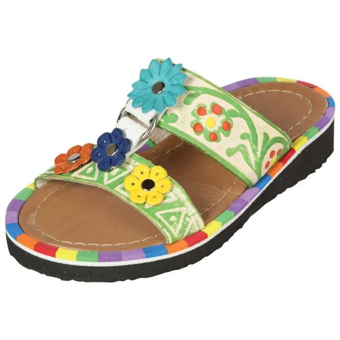 Sandalia Artesanal Para Niña Dos Correas 603384 Multicolor