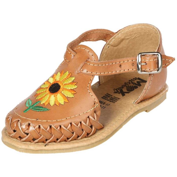 Huarache Artesanal Para Niña Bordado Girasol 603481 Tang