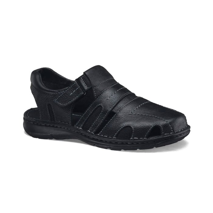 Sandalias Negras De Piel Para Hombre Ferrato 324-7365